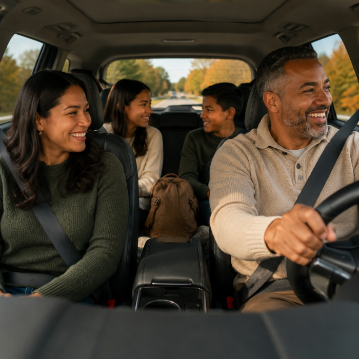Family in car
