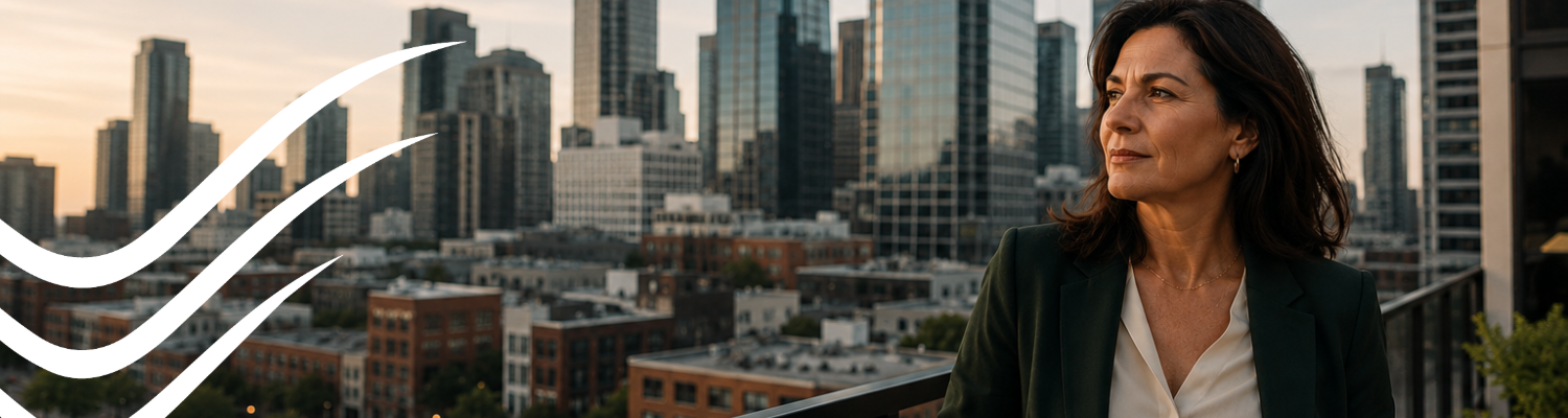 Woman standing on balcony