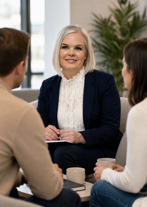 Advisor with clients
